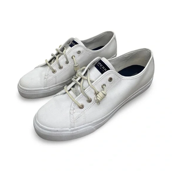 Sperry Women's Seacoast Core White Fisherman Classic Canvas Sneakers Size 10 - Picture 4 of 11